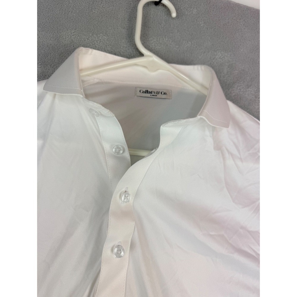 Collars & Co Featherweight Polo Shirt Men's‎ Medium White New Short Sleeve NWOT